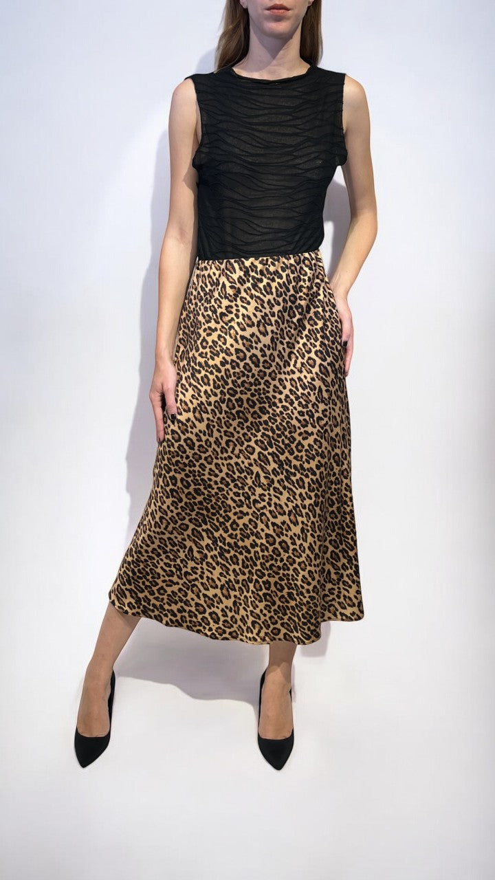 Midi Gonna Maculata Outfit Animal Print Gonna Midi Leopardata