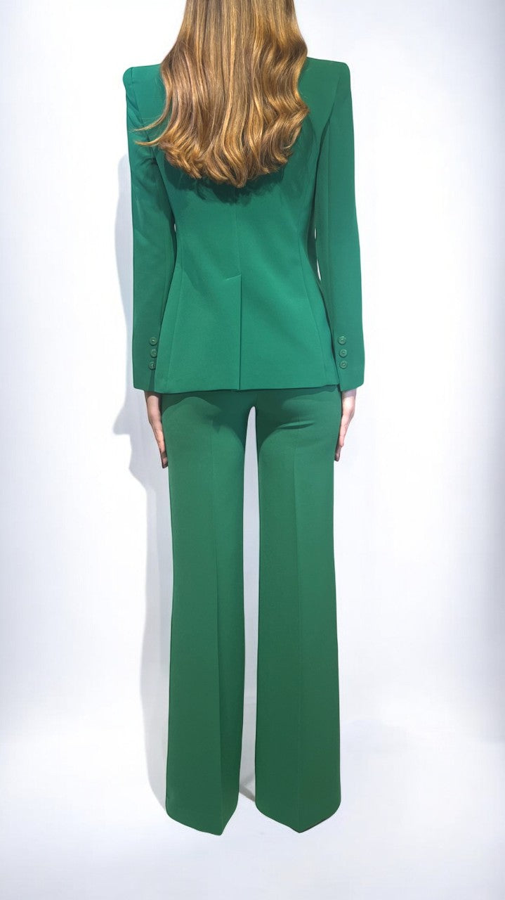 GATTINONI -  COMPLETO GIACCA MONOPETTO SPALLA INSELLATA E PANTALONE PALAZZO