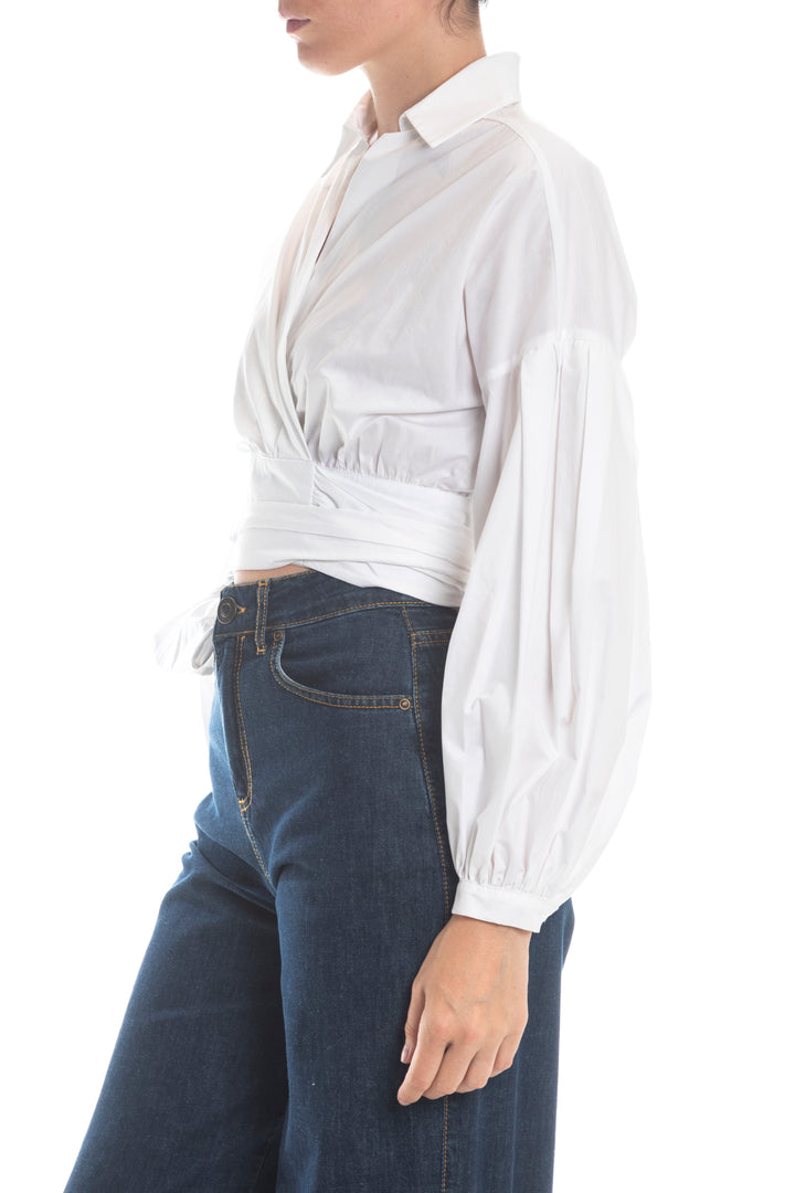 GATTINONI - BLUSA COLLO CAMICIA A INCROCIO