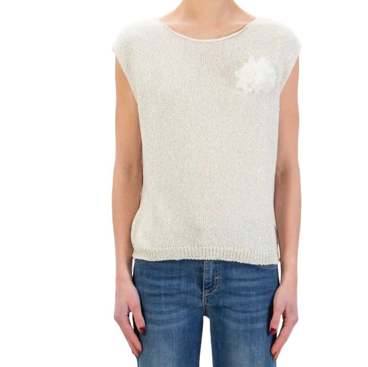 KONTATTO - GILET MICRO PAILLETTES
