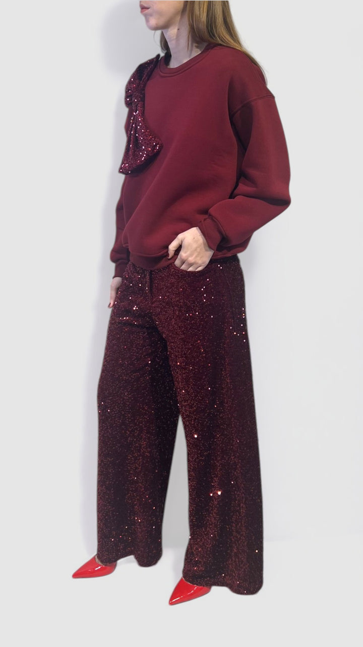 TENSIONE IN - FELPA CON FIOCCO PAILLETTES