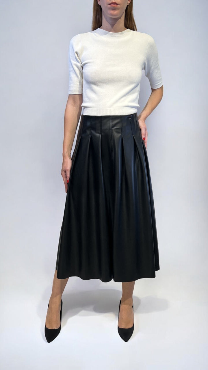 DIXIE GONNA IN ECOPELLE CON PIEGHE – Il salotto di Lulù