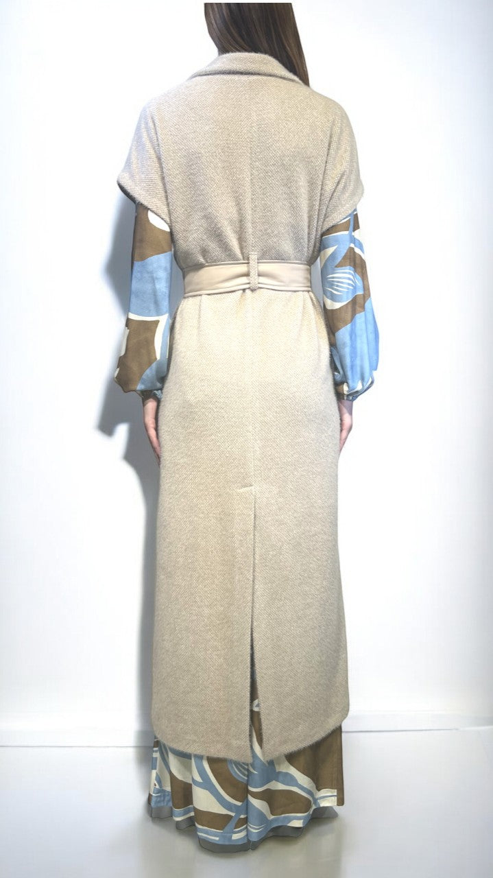GATTINONI -  GILET LUNGO CON CINTURA