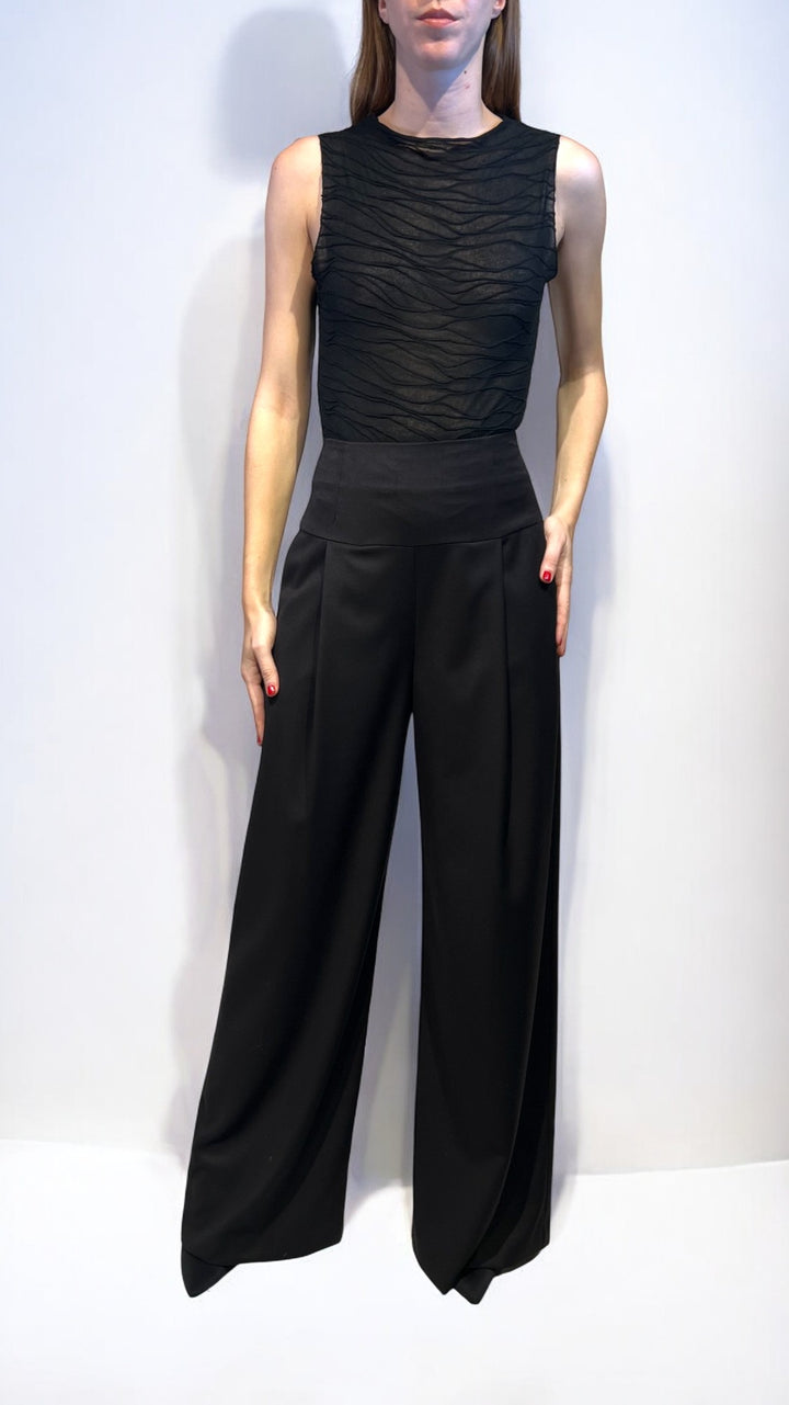 GATTINONI -  PANTALONI PALAZZO CON BASCHINA