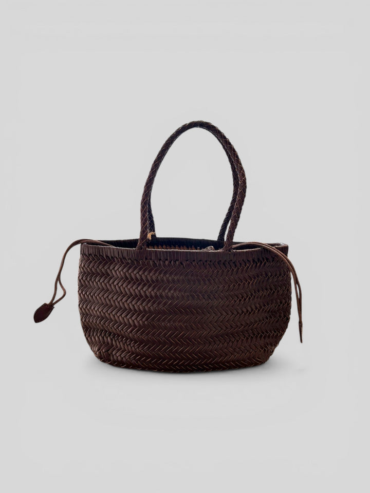 BORSA MINI SHOPPER INTRECCIATA IN PELLE