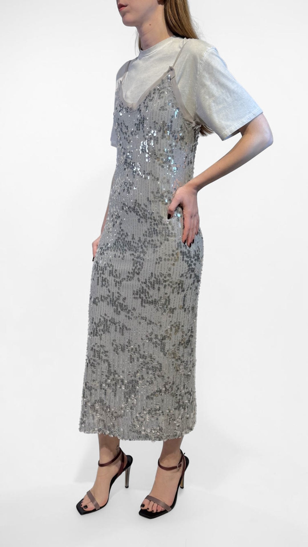 TENSIONE IN - ABITO TSHIRT PAILLETTES