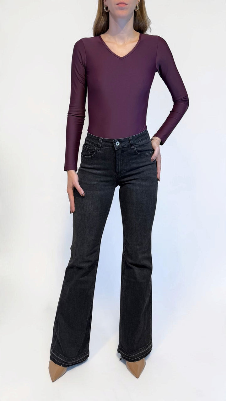 L'ARMADIO DI LULÙ - DENIM FLARE CON ORLO SFRANGIATO