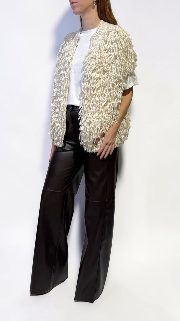 TENSIONE IN - GILET IN MAGLIA CON FRANGE
