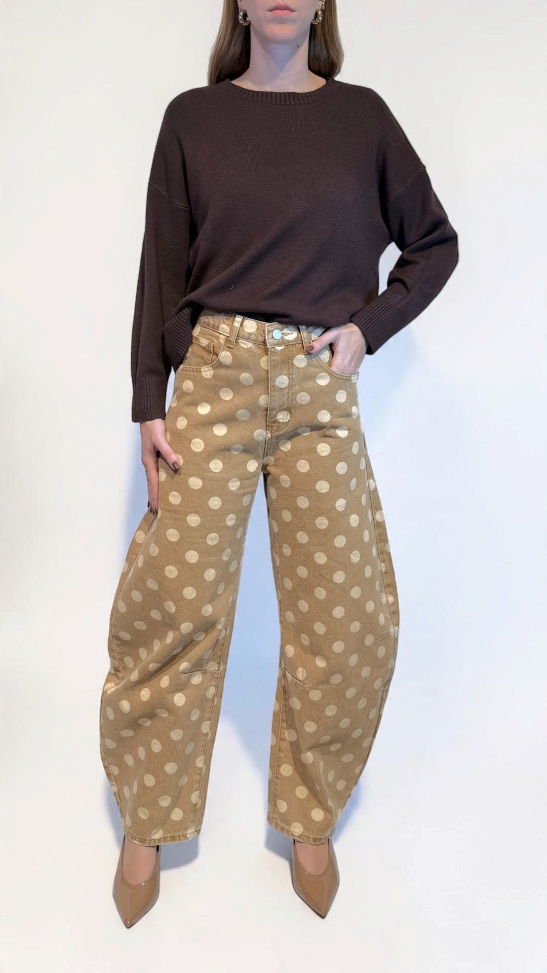 L'ARMADIO DI LULÙ - DENIM BALOON A POIS