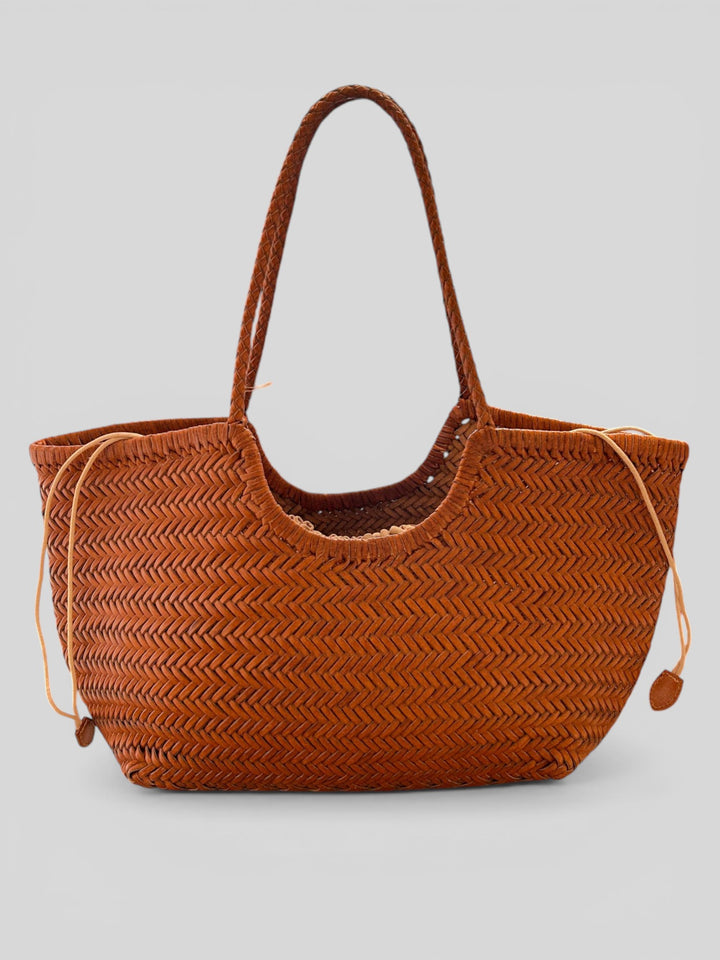 BORSA MAXI SHOPPER INTRECCIATA IN PELLE