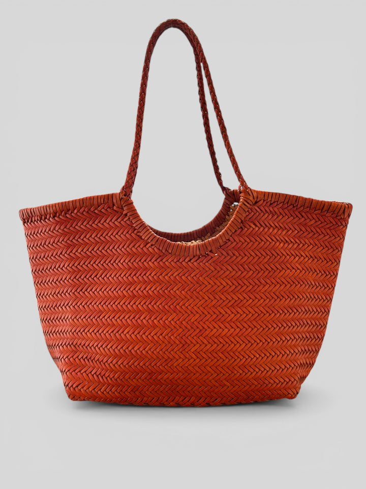 BORSA MAXI SHOPPER INTRECCIATA IN PELLE