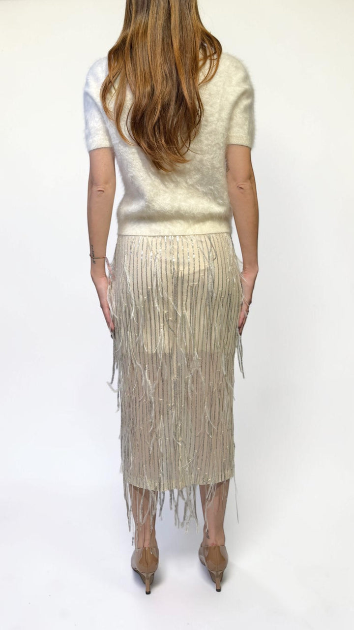 TENSIONE IN - GONNA CON FRANGE DI PAILLETTES