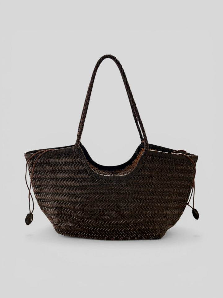 BORSA MIDI SHOPPER INTRECCIATA IN PELLE