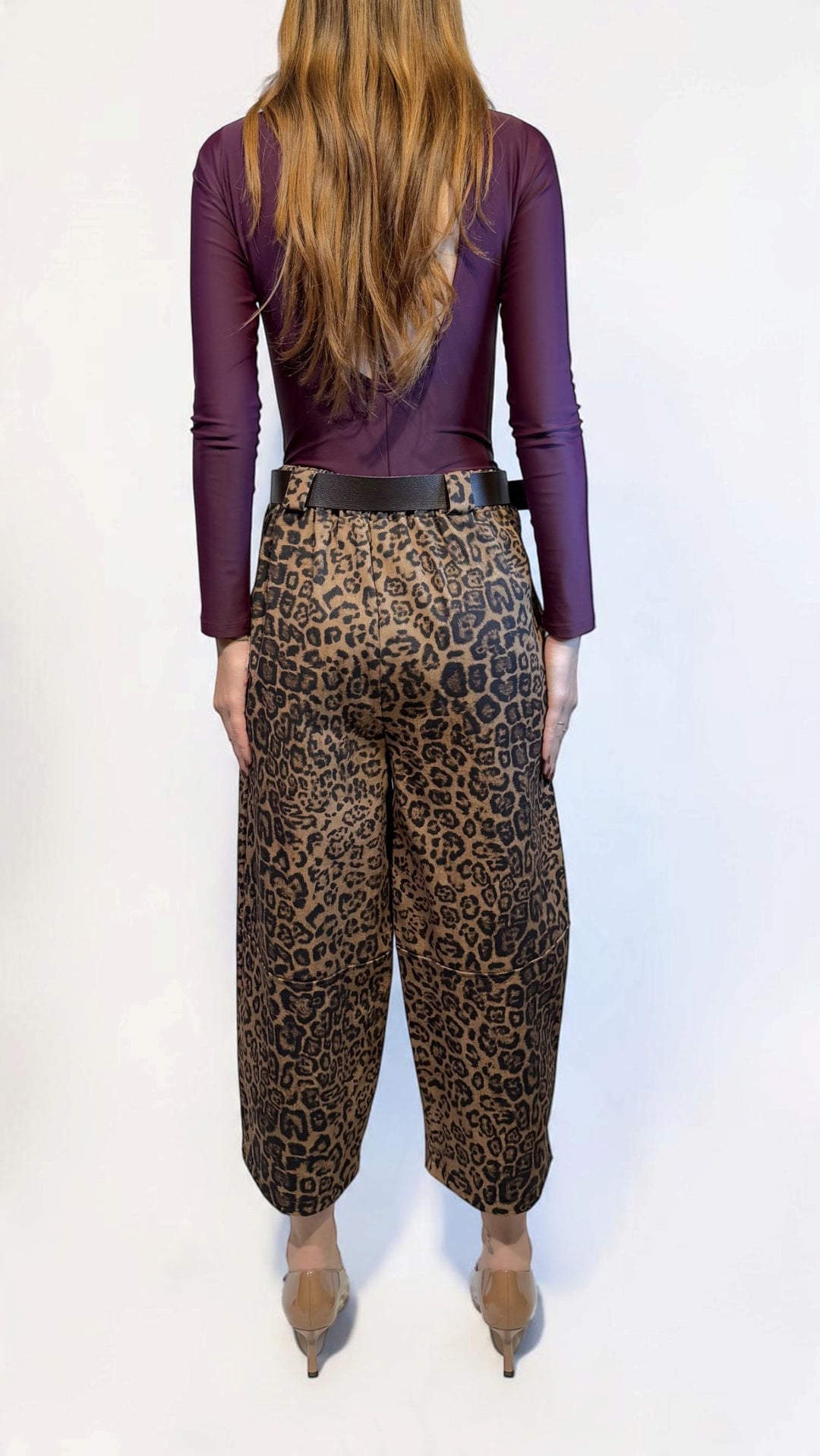 L'ARMADIO DI LULÙ - DENIM BALOON CROP ANIMALIER