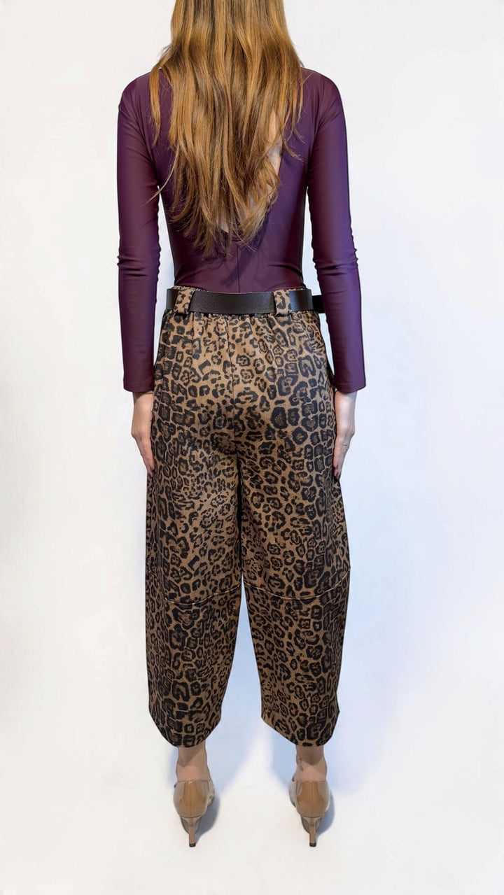 L'ARMADIO DI LULÙ - DENIM BALOON CROP ANIMALIER