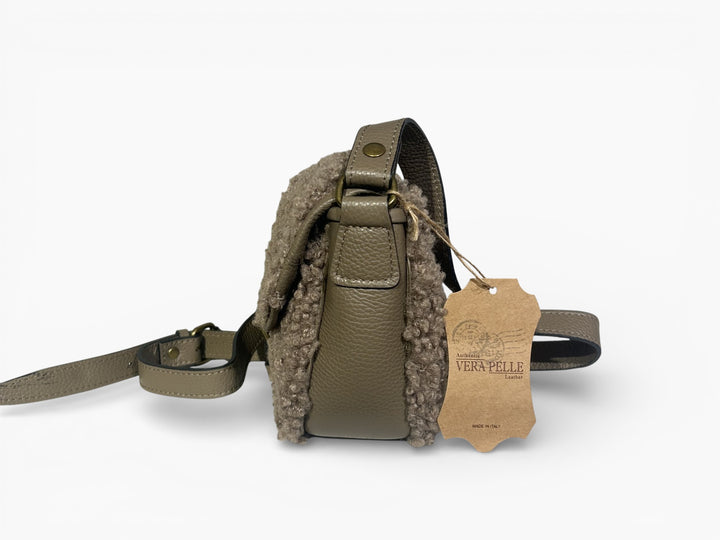 BORSA MINI IN PELLE E MONTONE