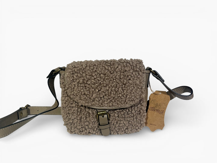 BORSA MINI IN PELLE E MONTONE