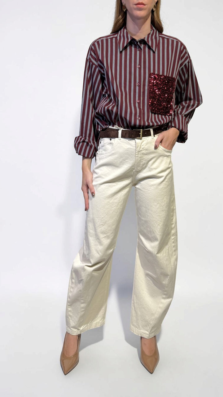 TENSIONE IN - CAMICIA CON TASCHINO IN PAILLETTES