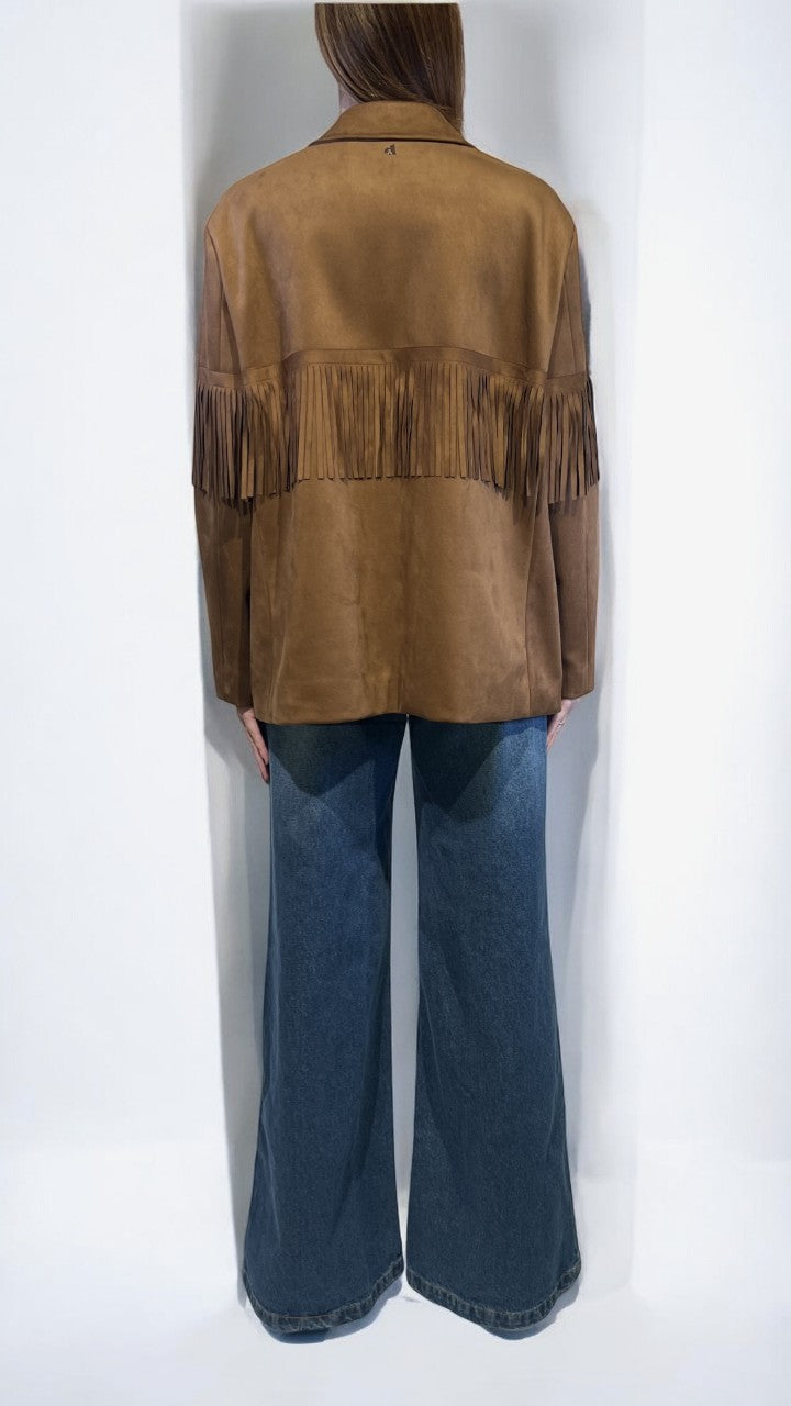 DIXIE - GIACCA SUEDE CON FRANGE
