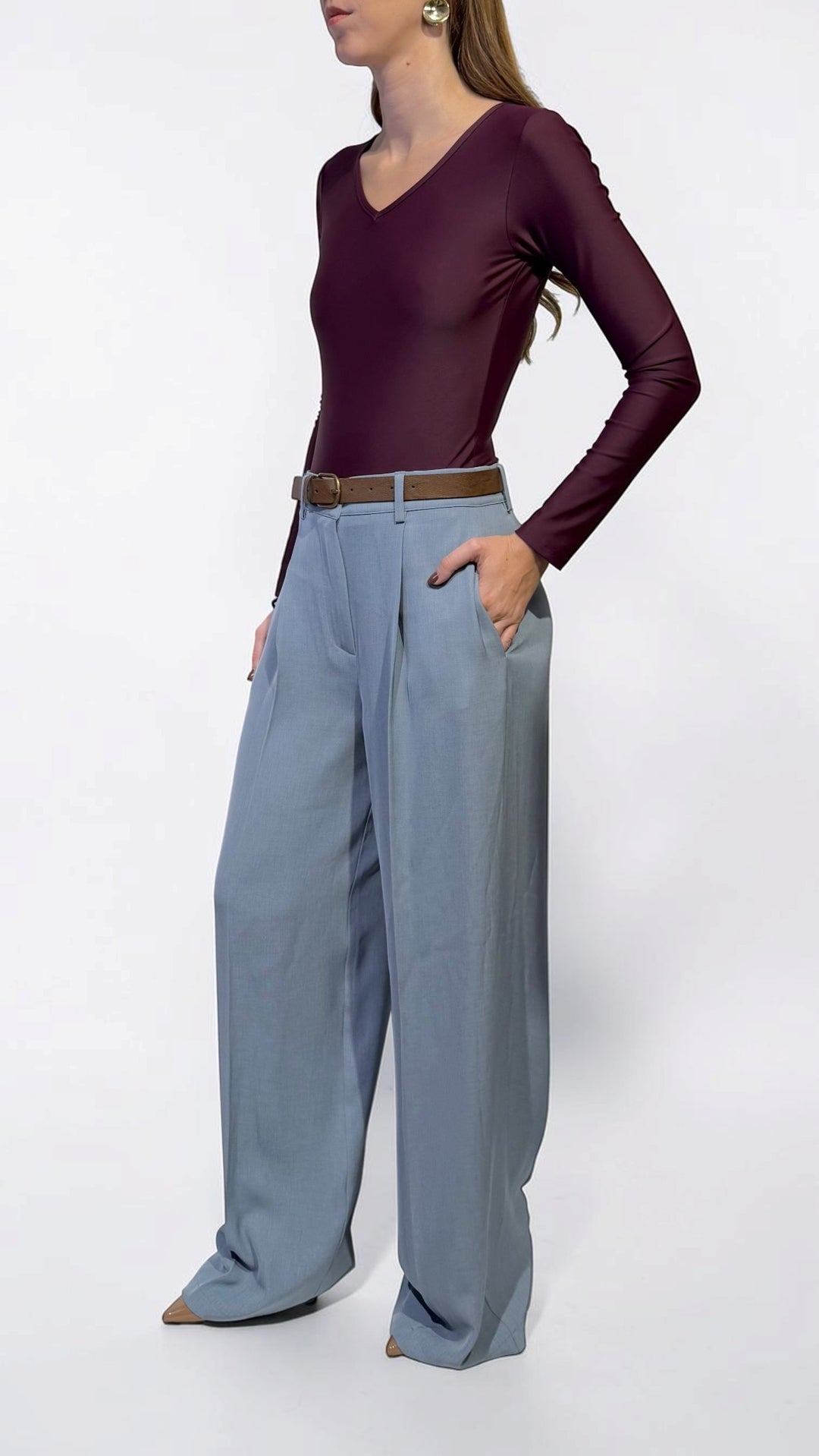 TENSIONE IN - PANTALONE FLUIDO CON PINCES