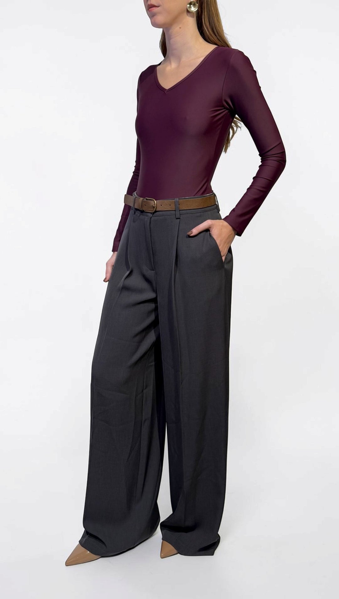 TENSIONE IN - PANTALONE FLUIDO CON PINCES