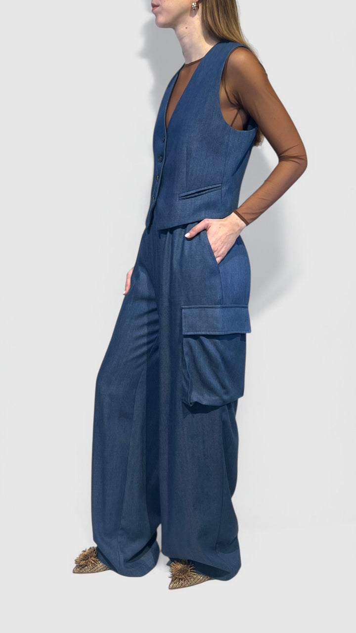 KONTATTO - COMPLETO GILET E PANTALONI CARGO