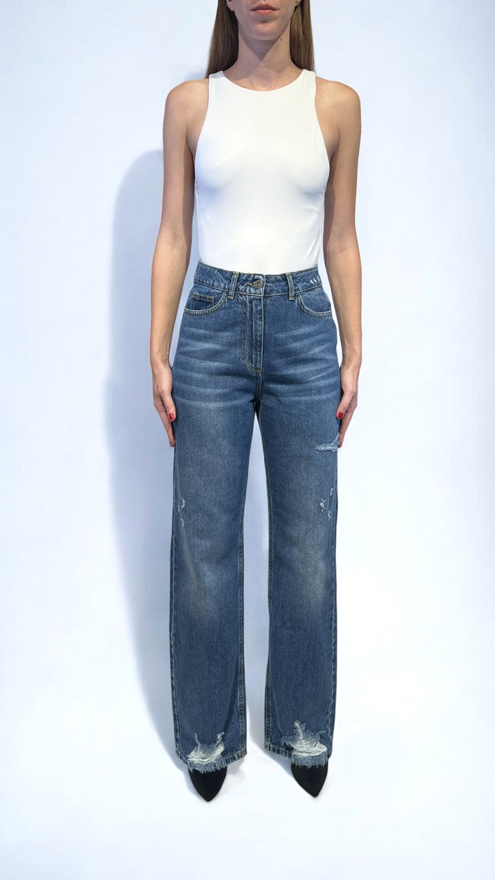 KONTATTO - JEANS DRITTO CON ROTTURE