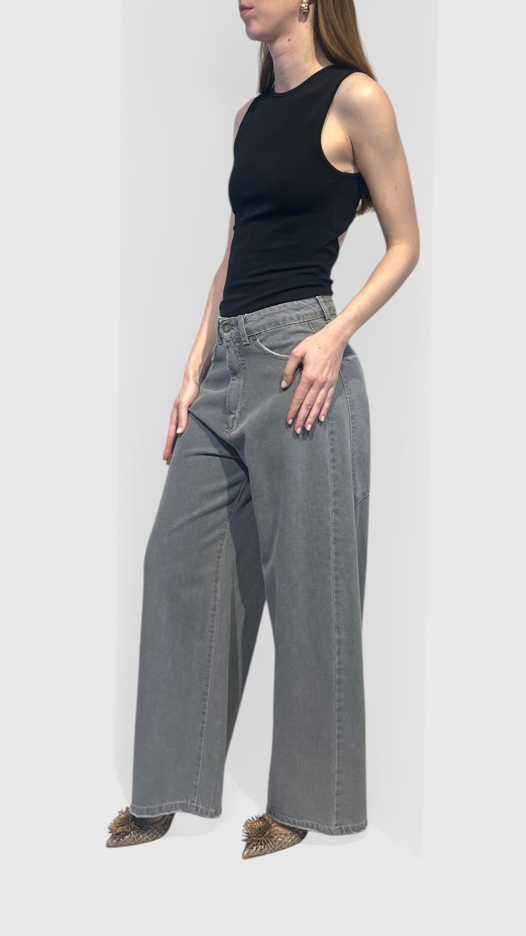 MOTEL - JEANS PALAZZO MID RISE