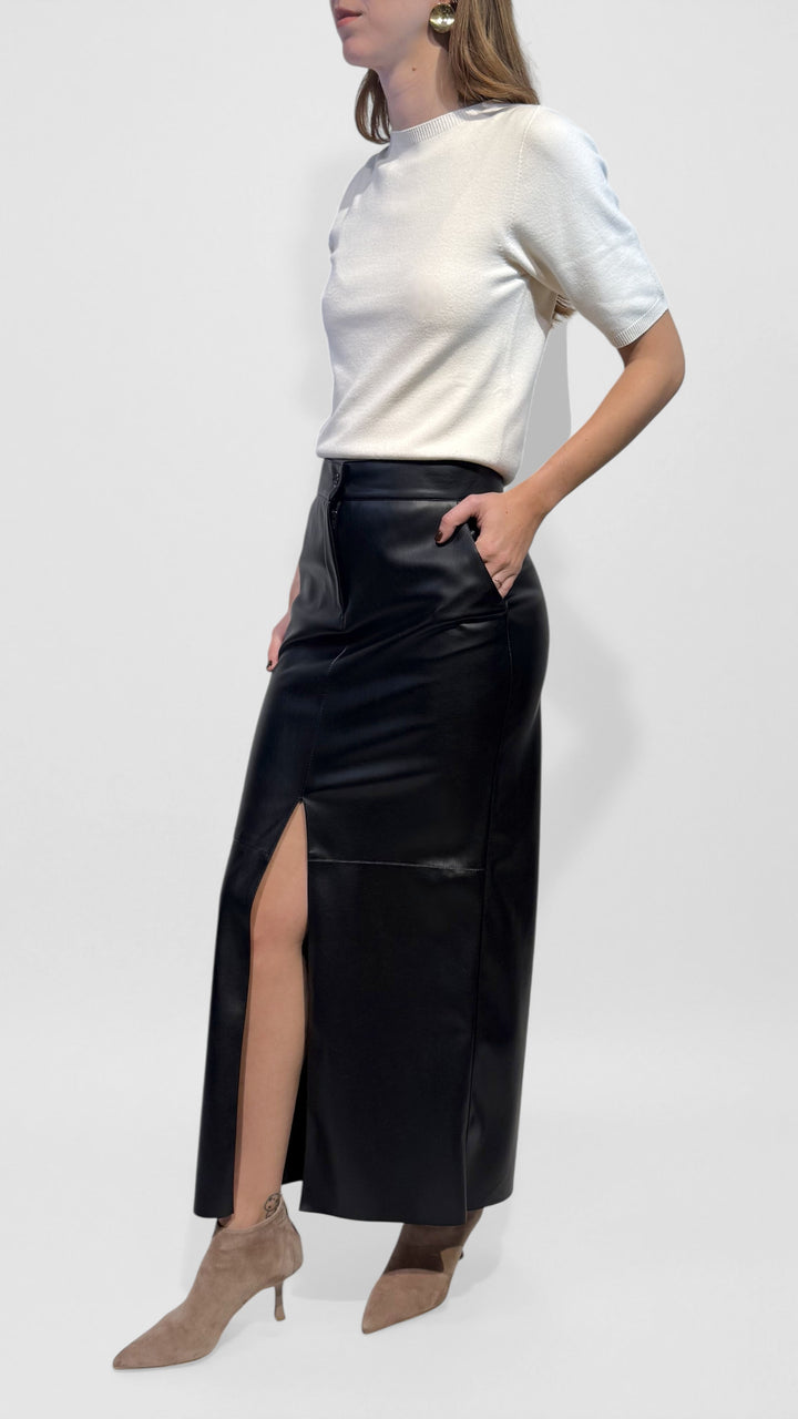 L'ARMADIO DI LULÙ - GONNA ECOPELLE CON SPACCHI