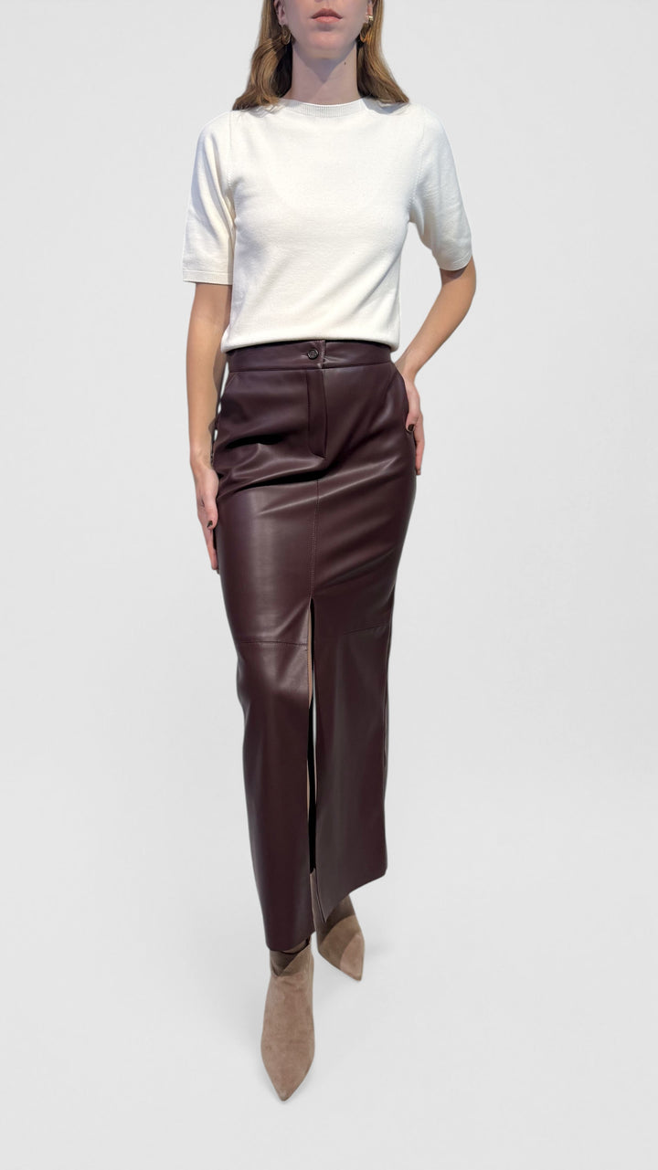 L'ARMADIO DI LULÙ - GONNA ECOPELLE CON SPACCHI