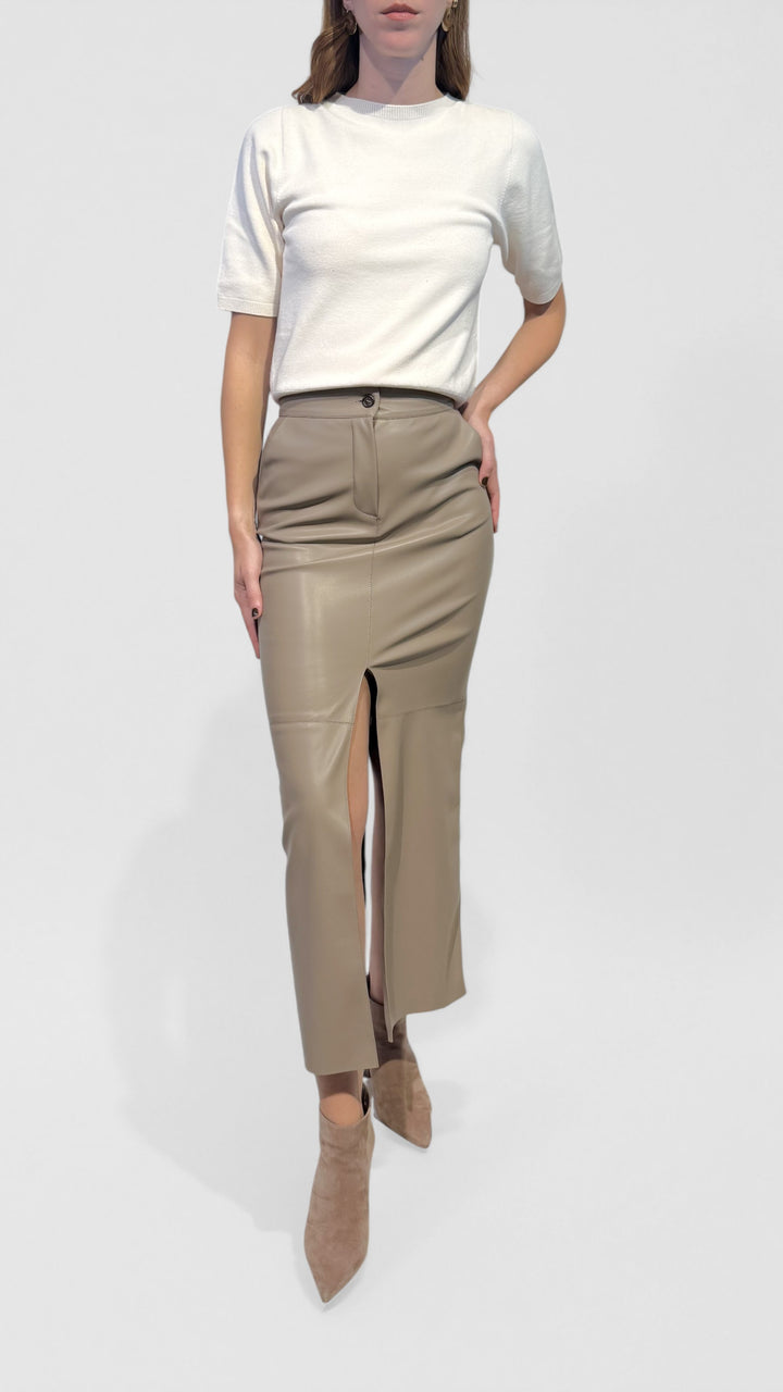 L'ARMADIO DI LULÙ - GONNA ECOPELLE CON SPACCHI