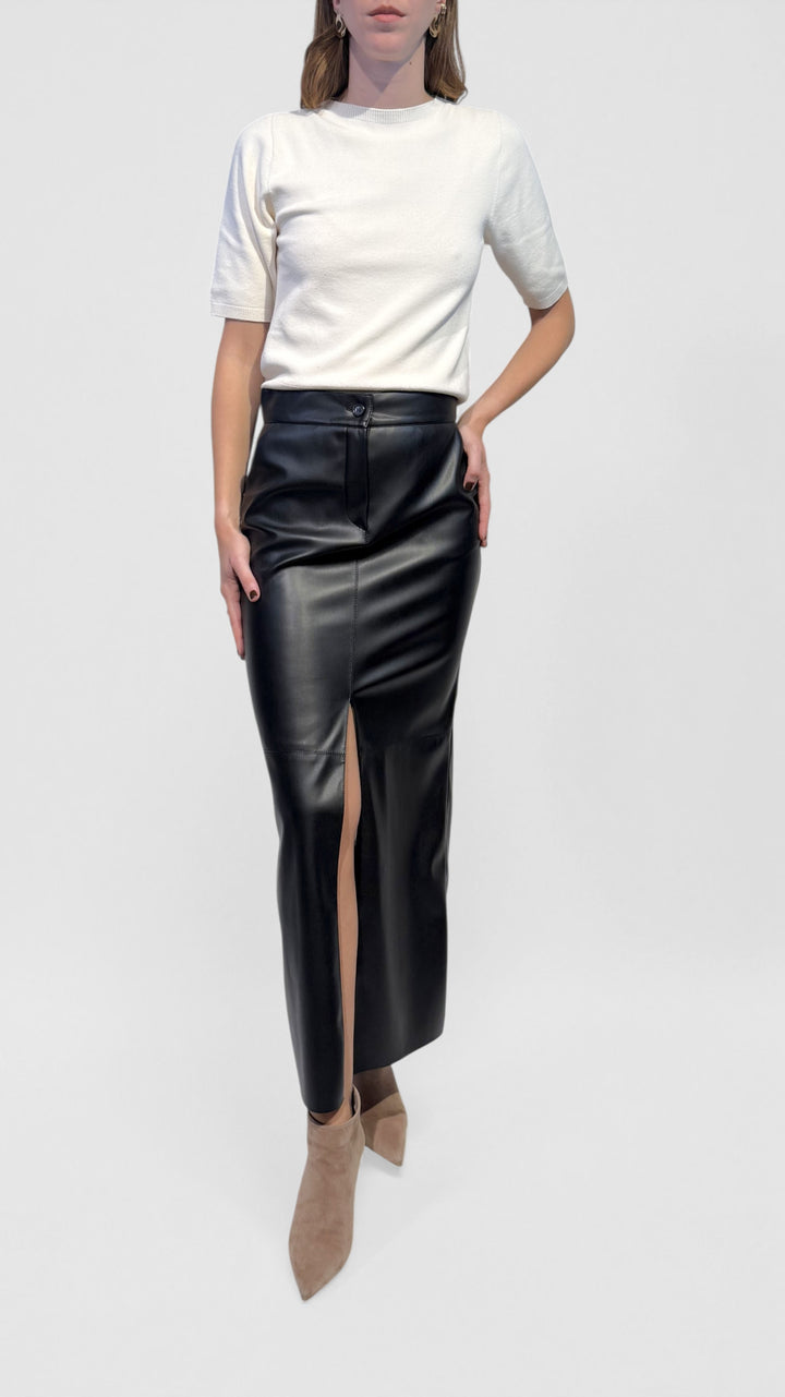 L'ARMADIO DI LULÙ - GONNA ECOPELLE CON SPACCHI