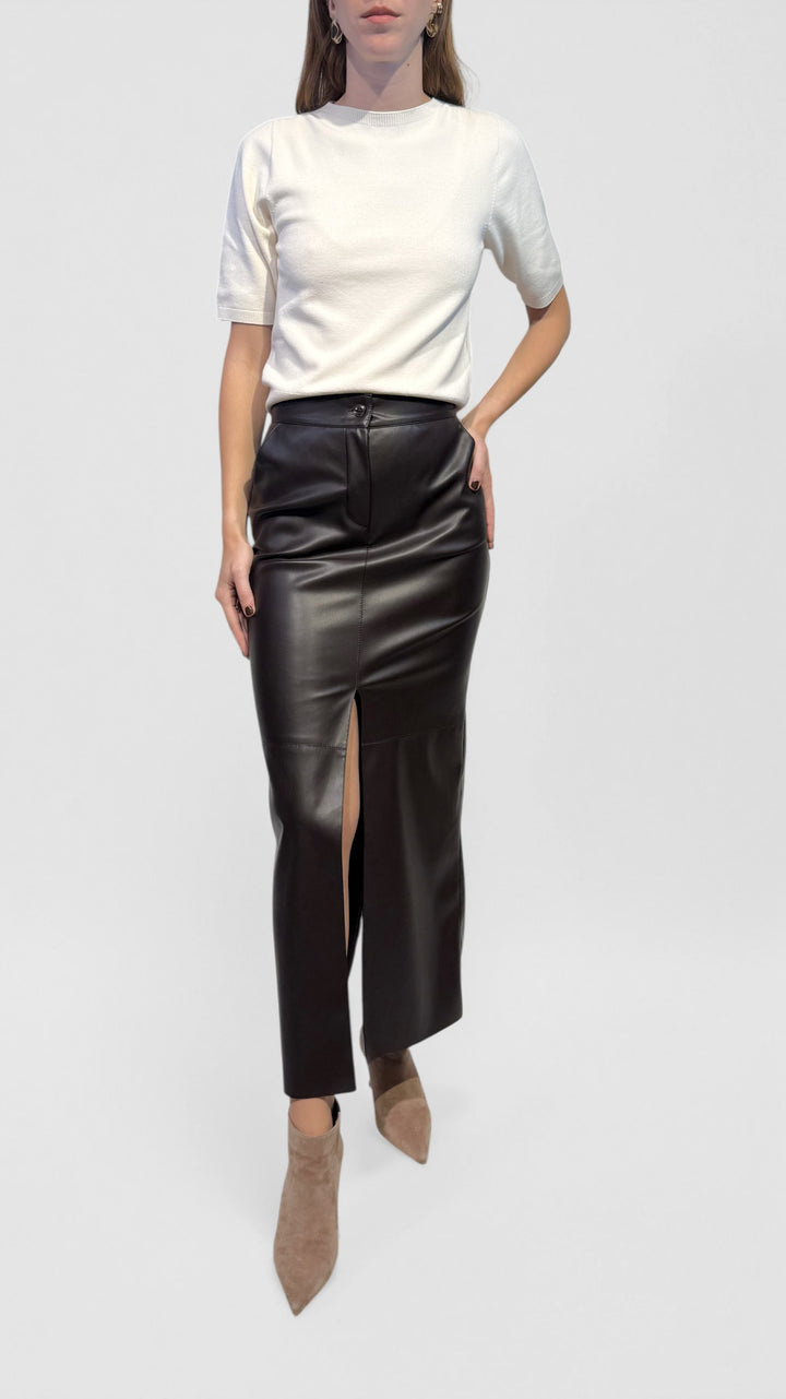 L'ARMADIO DI LULÙ - GONNA ECOPELLE CON SPACCHI