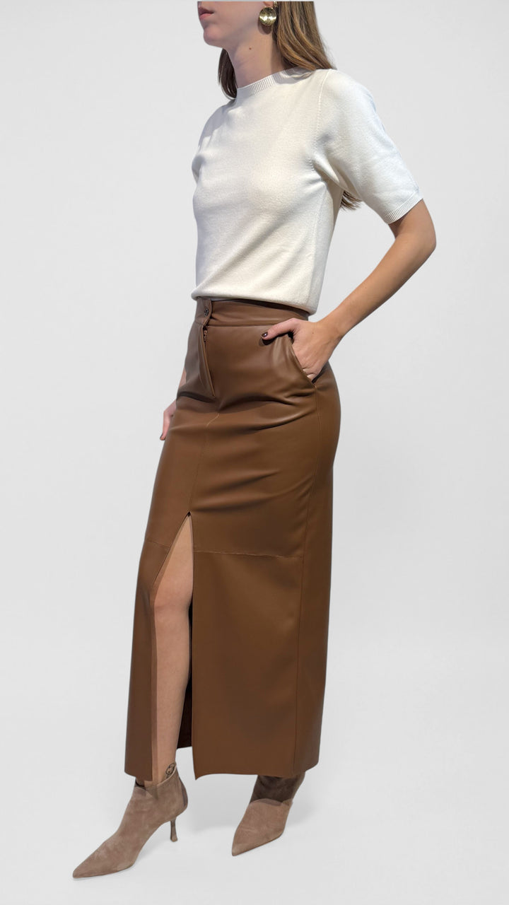 L'ARMADIO DI LULÙ - GONNA ECOPELLE CON SPACCHI