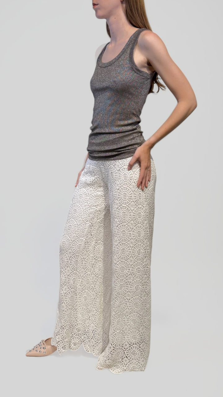 MOTEL - PANTALONE IN PIZZO MACRAME'