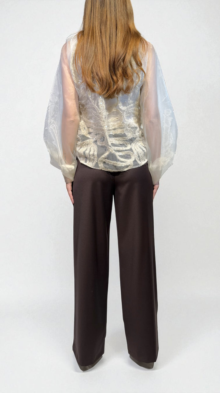 MOTEL -  CAMICIA IN TULLE RICAMATO