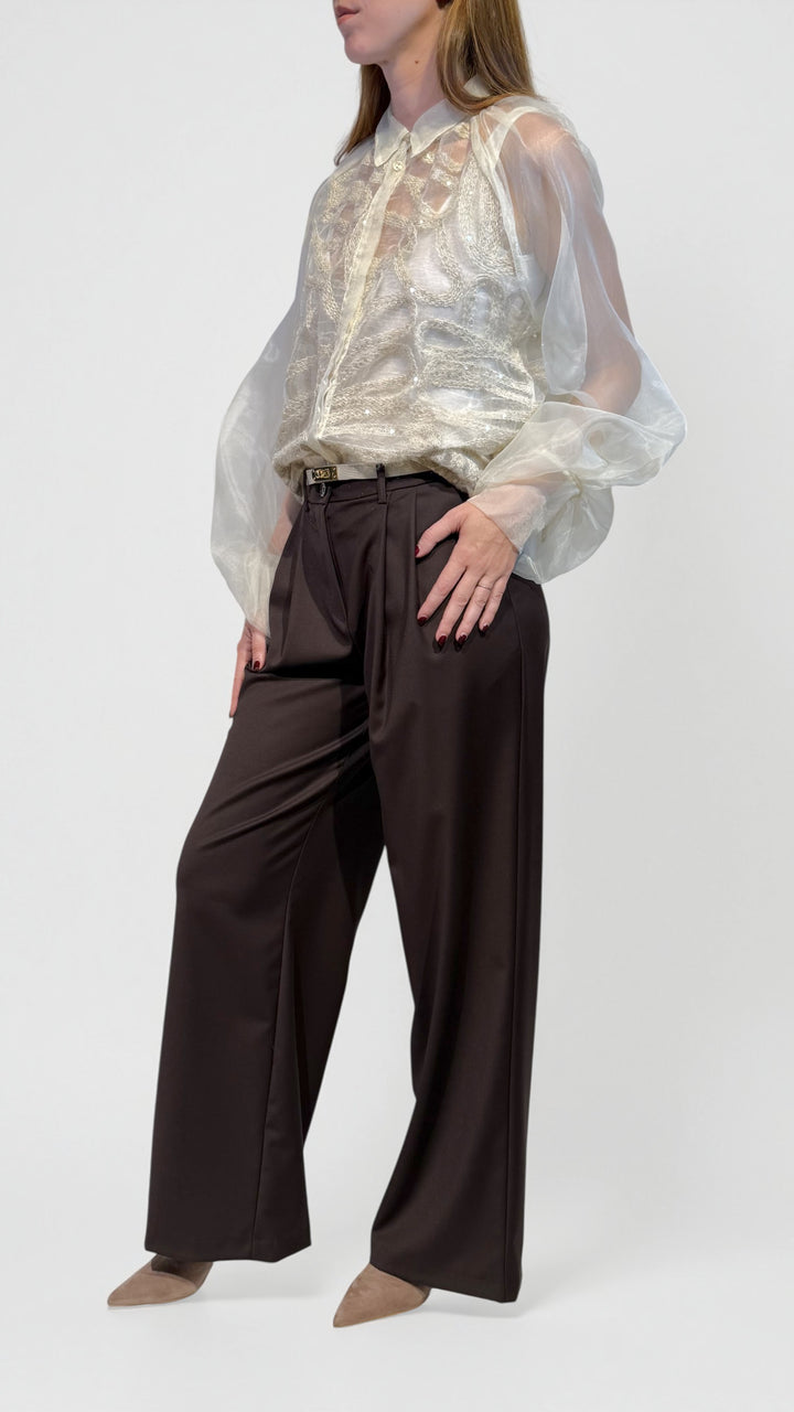 MOTEL -  CAMICIA IN TULLE RICAMATO