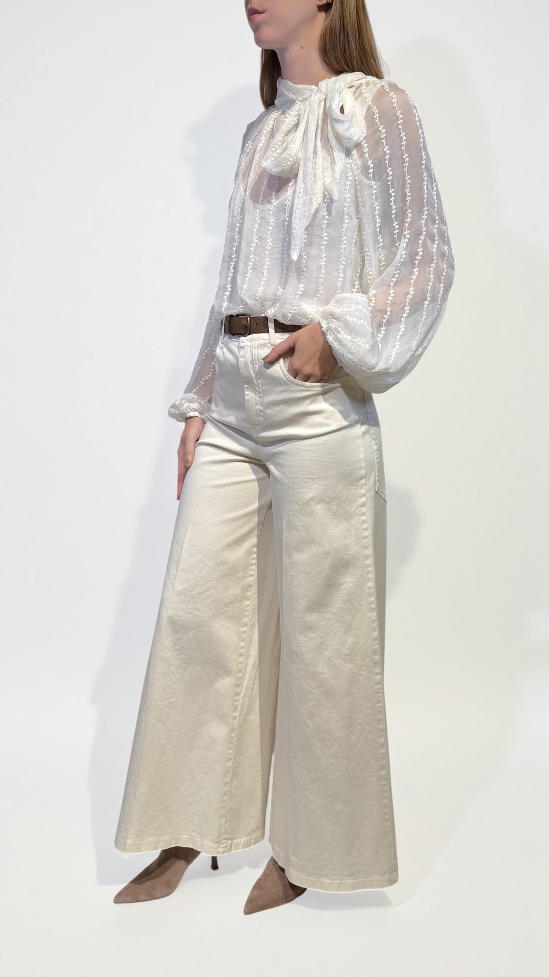 MOTEL -  CAMICIA IN CREPE RICAMATA