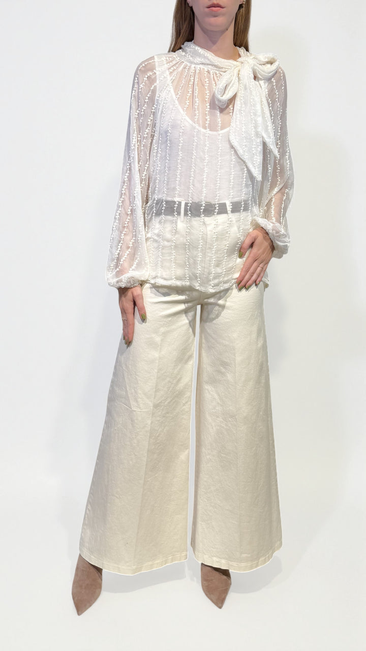 MOTEL -  CAMICIA IN CREPE RICAMATA