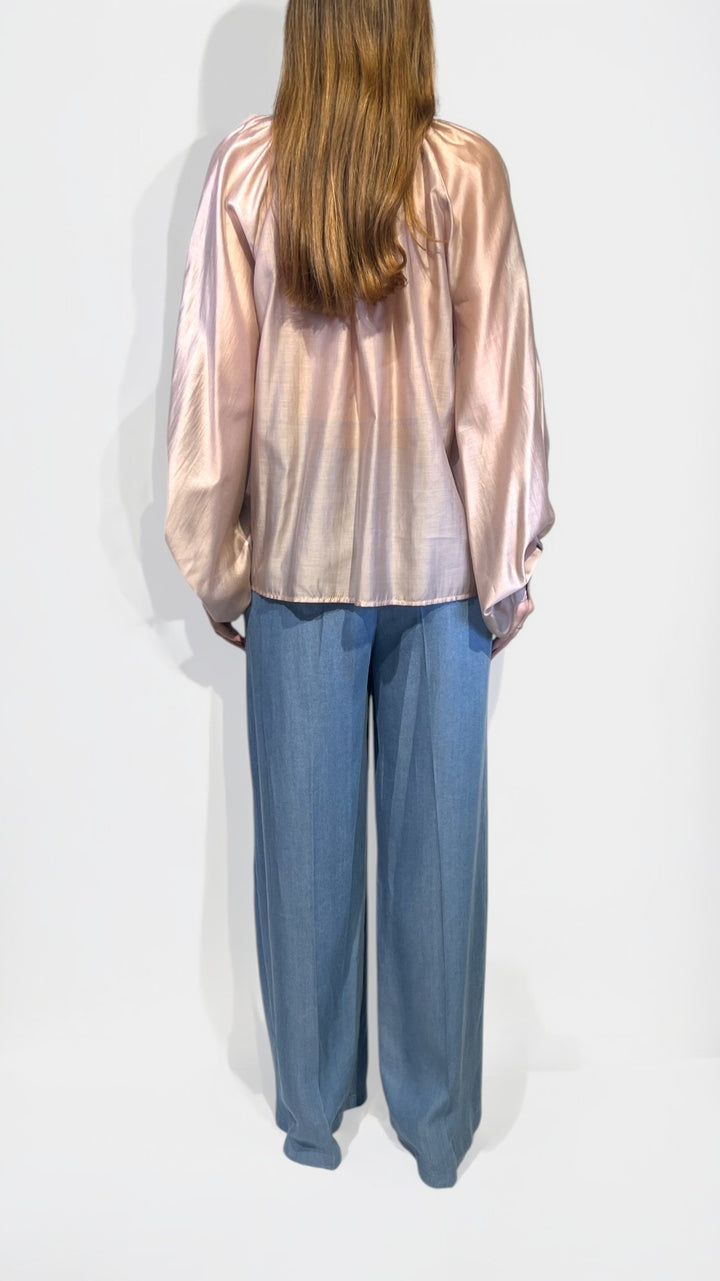 VICOLO - CAMICIA COLLO A CRATERE CON FIOCCO