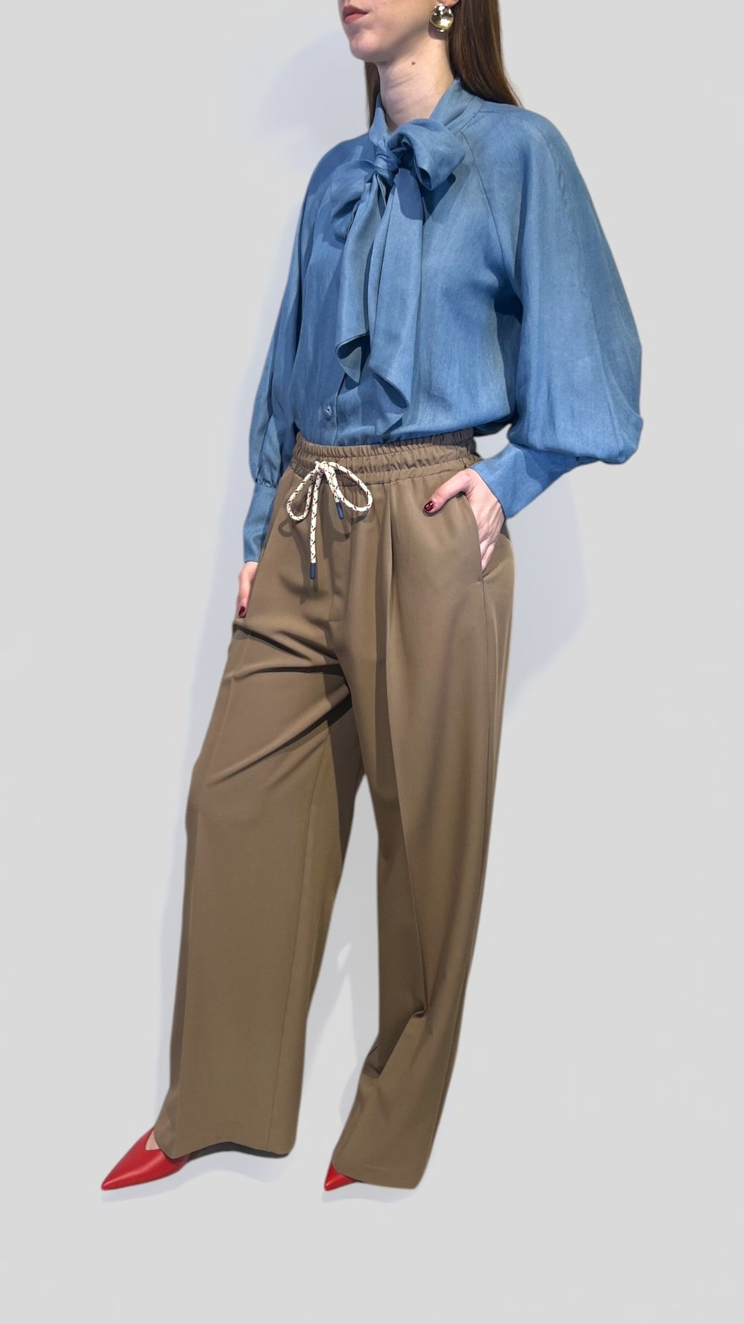 TENSIONE IN - CAMICIA JEANS CON MAXI FIOCCO