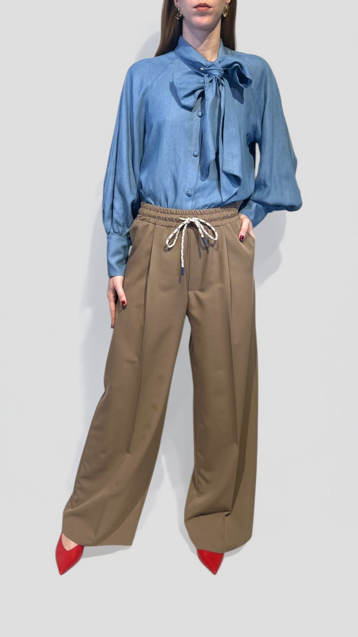 TENSIONE IN - CAMICIA JEANS CON MAXI FIOCCO