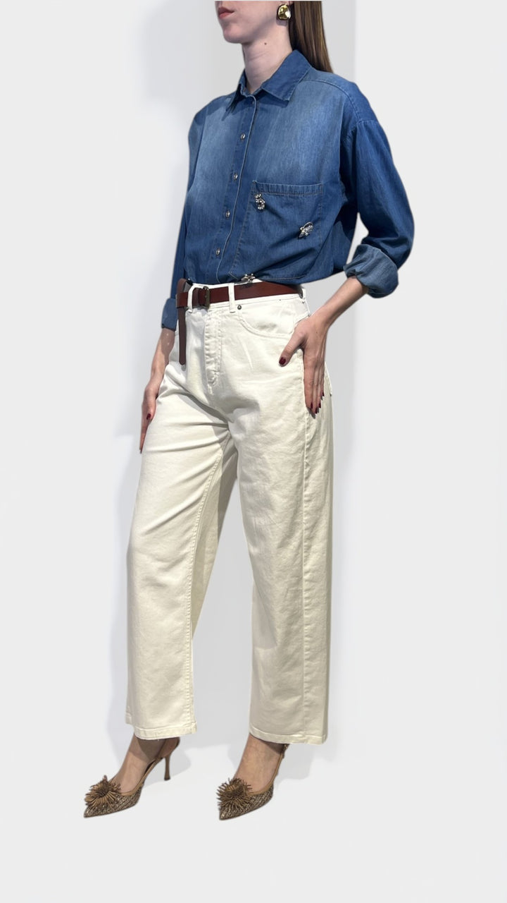 TENSIONE IN - DENIM BAGGY BIANCO