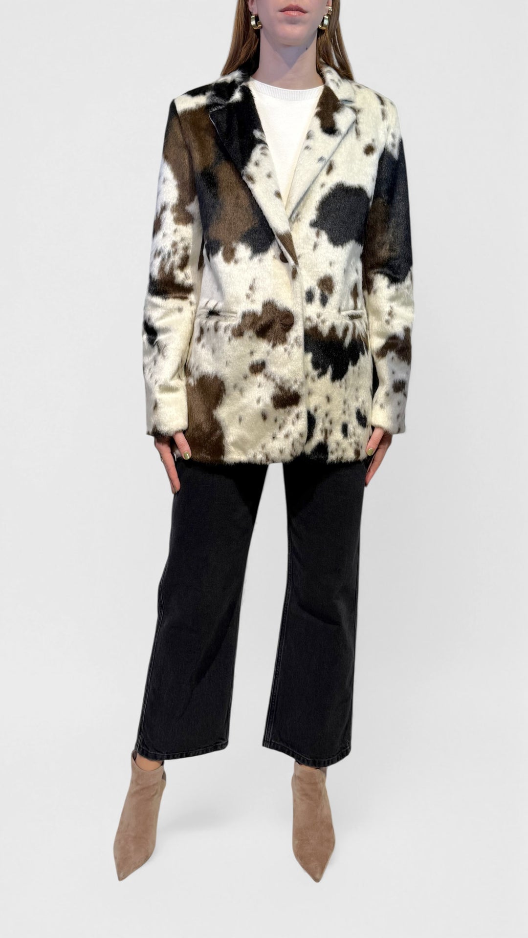 TENSIONE IN - BLAZER IN STAMPA MUCCA