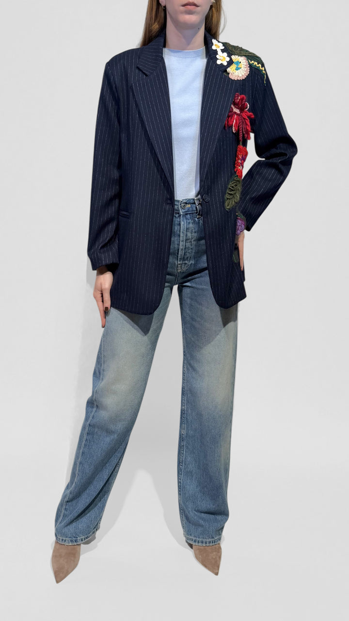 TENSIONE IN - BLAZER MONOPETTO CON RICAMO