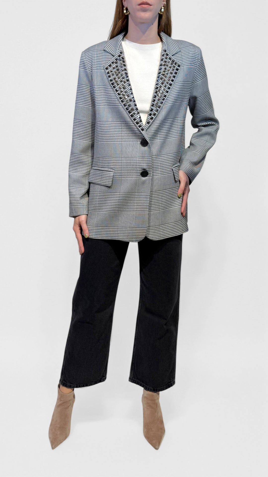 TENSIONE IN - BLAZER MONOPETTO CON STRASS