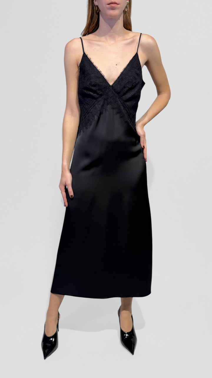 TENSIONE IN -  ABITO MIDI CON PIZZO