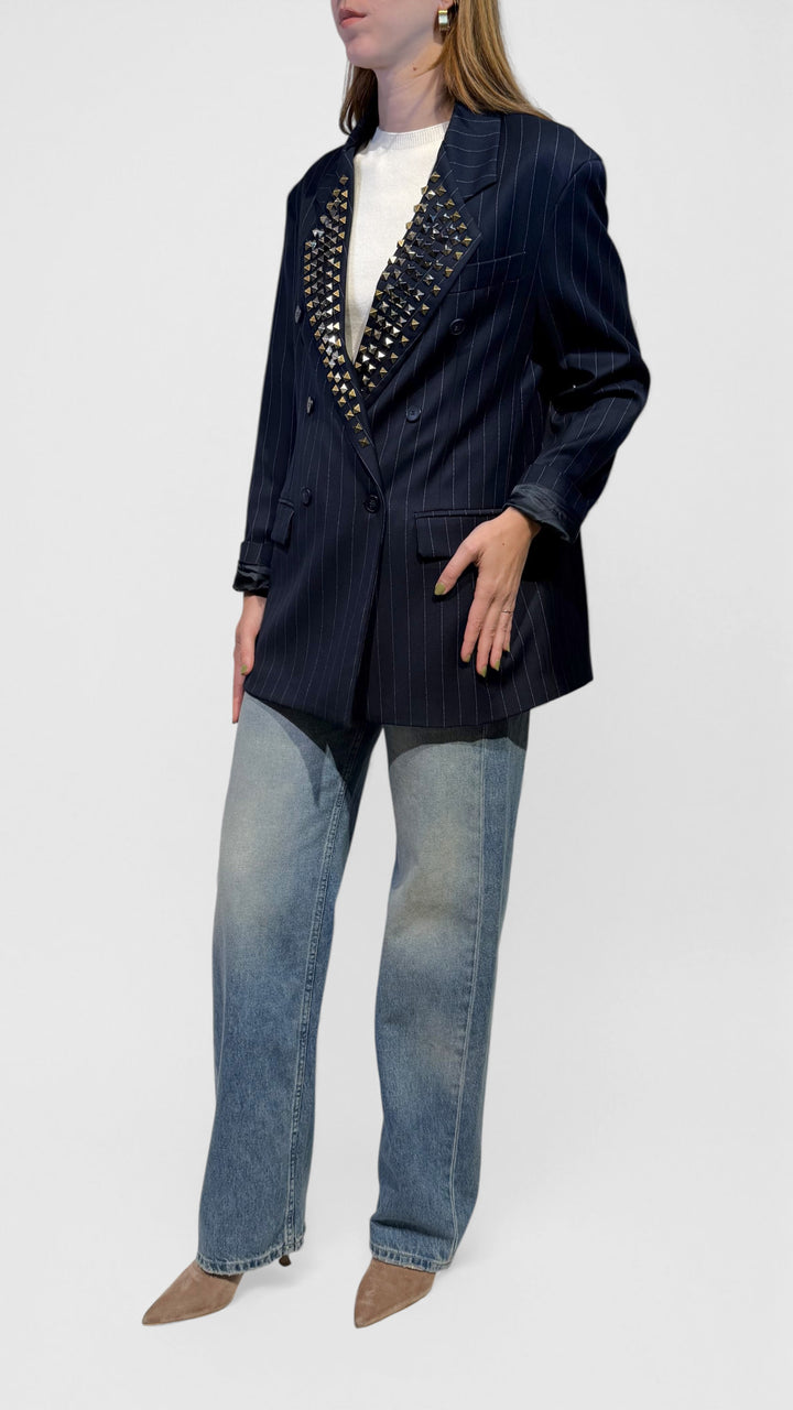 TENSIONE IN - BLAZER GESSATO CON BORCHIE