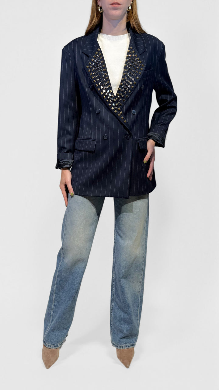 TENSIONE IN - BLAZER GESSATO CON BORCHIE