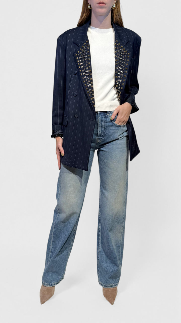 TENSIONE IN - BLAZER GESSATO CON BORCHIE